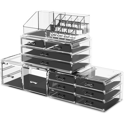 UNIQ Size Organizer with drawers 12 and 16 space -Transparent